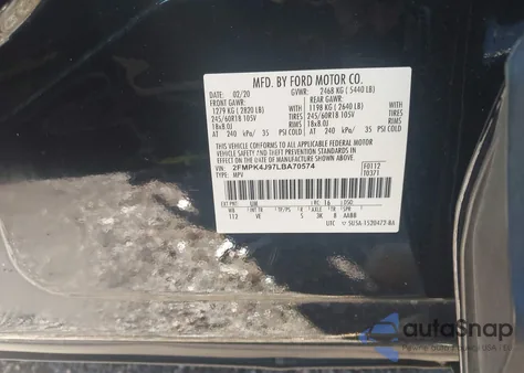 2020 Ford Edge Sel z USA, uszkodzony, nr VIN 2FMPK4J97LBA70574